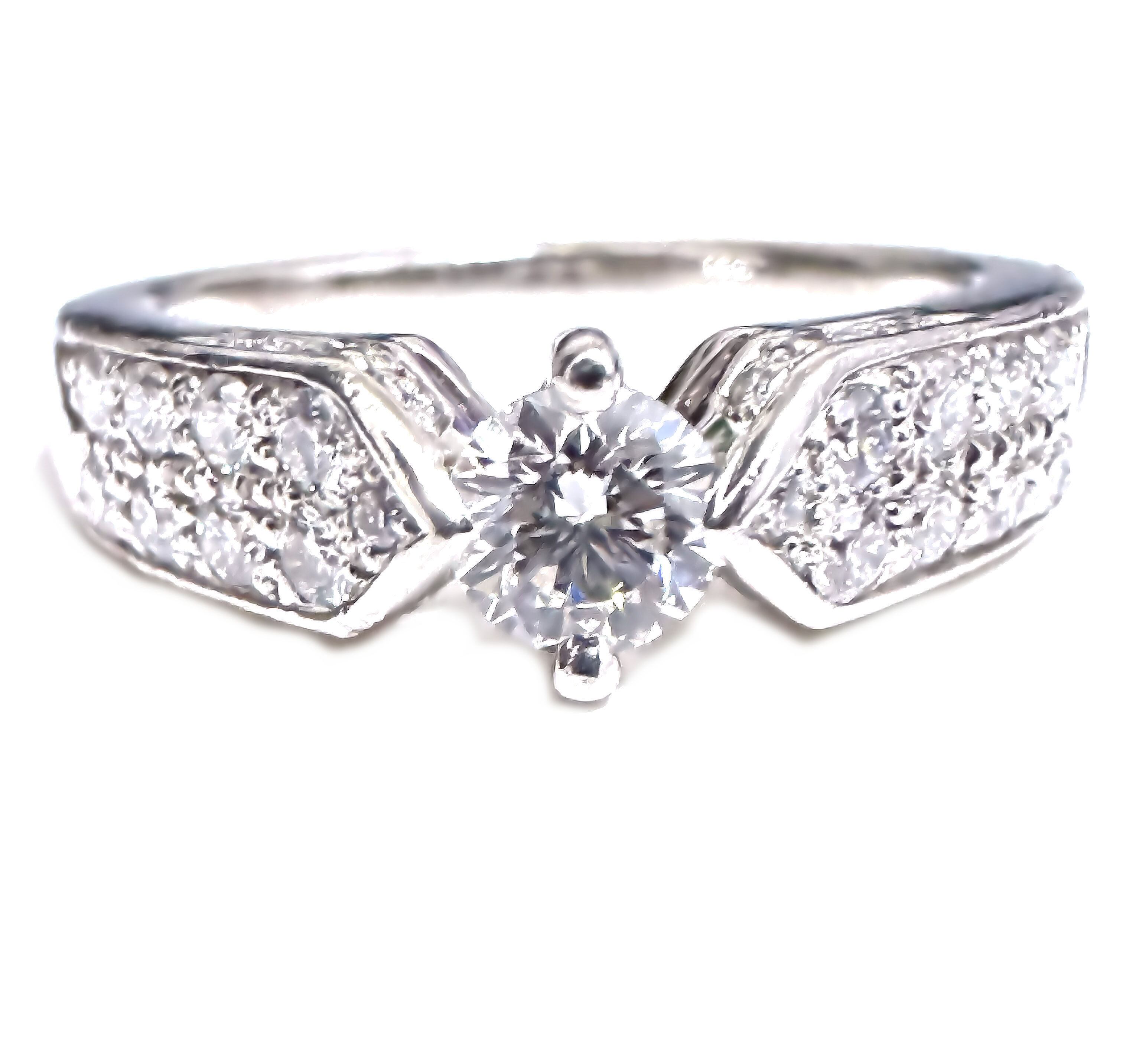 CHAUMET ショーメ プリュム ソリテール ダイヤモンド リング VS2 0.25ct プラチナ 指輪 7号 鑑別書付き ケース ダイヤ