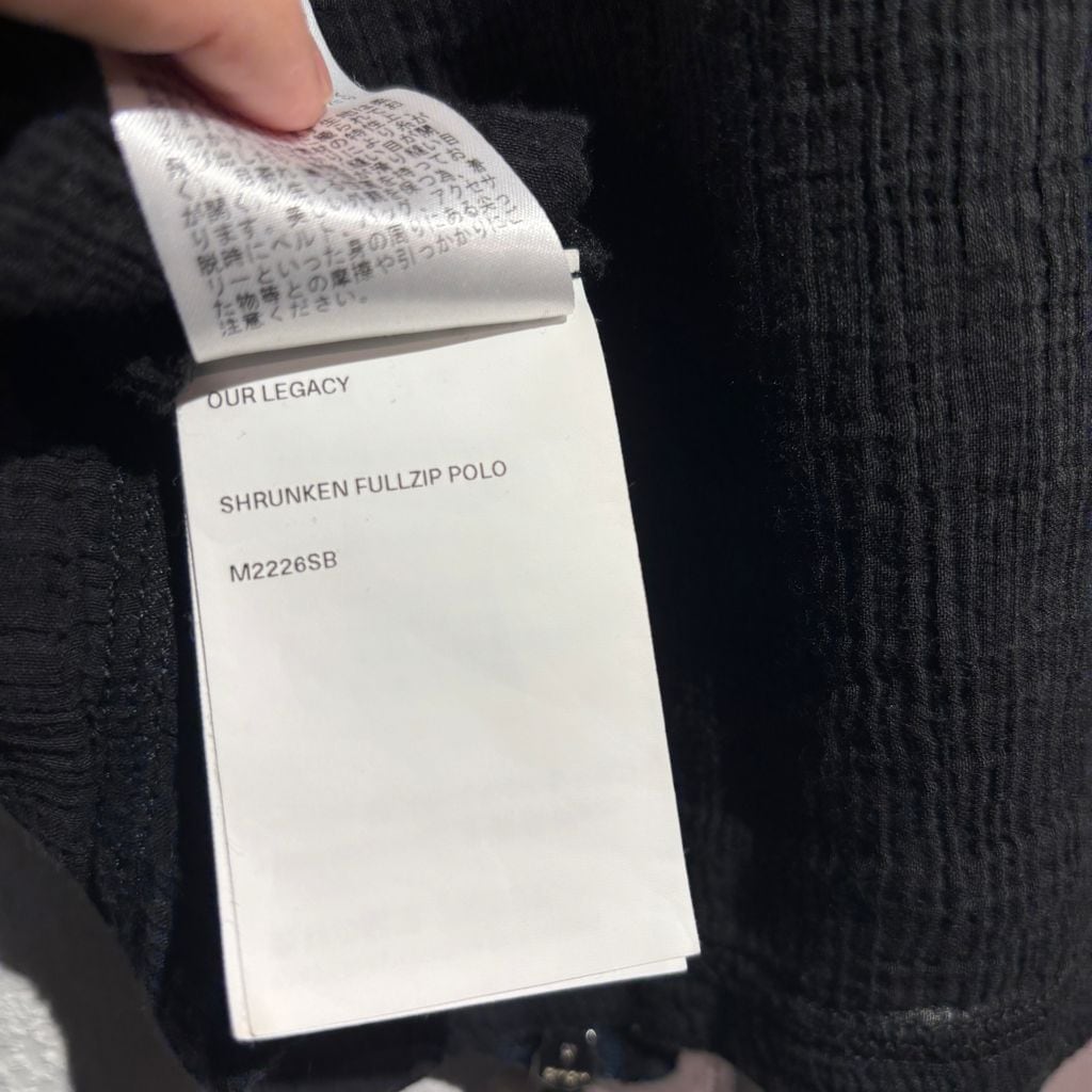 OUR LEGACY アワーレガシー 20ss SHRUNKEN FULLZIP POLO Black Rayon