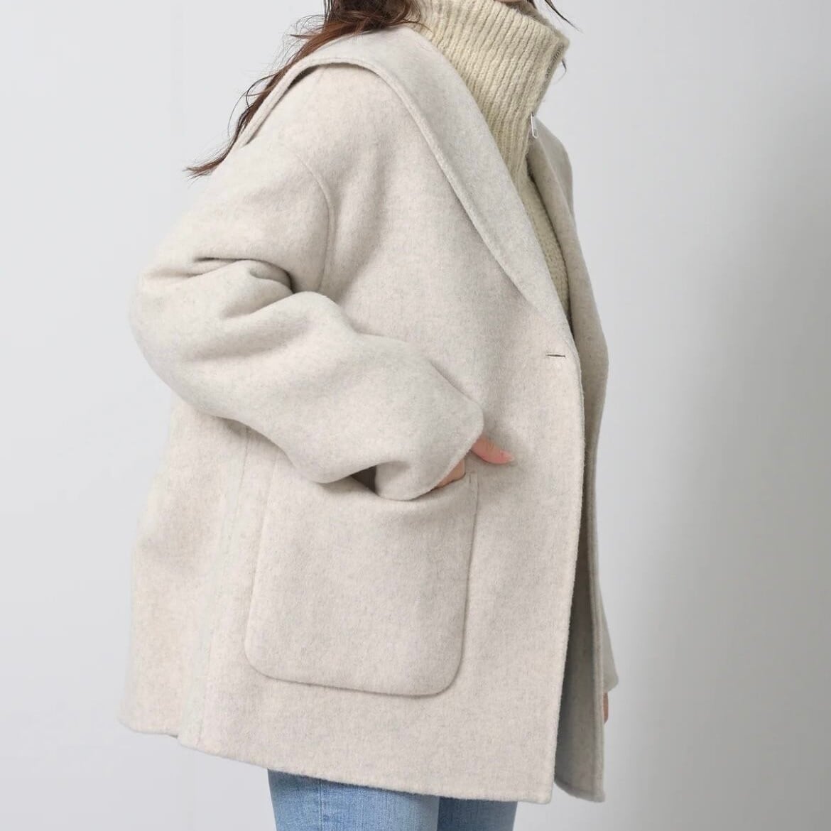 (お取り寄せ)はっち様専用ページ:【 HERENCIA 】Sailor Collar Short Coat アイボリー