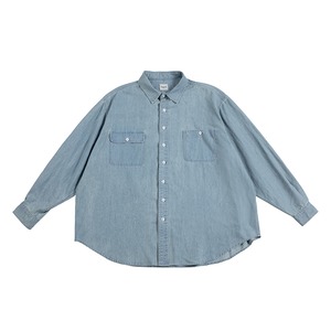 Oversized collar denim shirt 0194