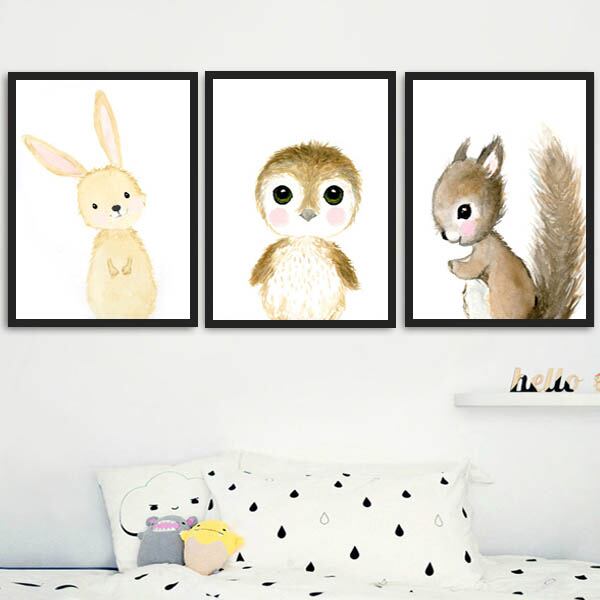 単品 33×43cm アートパネル 枠付きフレーム絵画 かわいい動物 アニマル