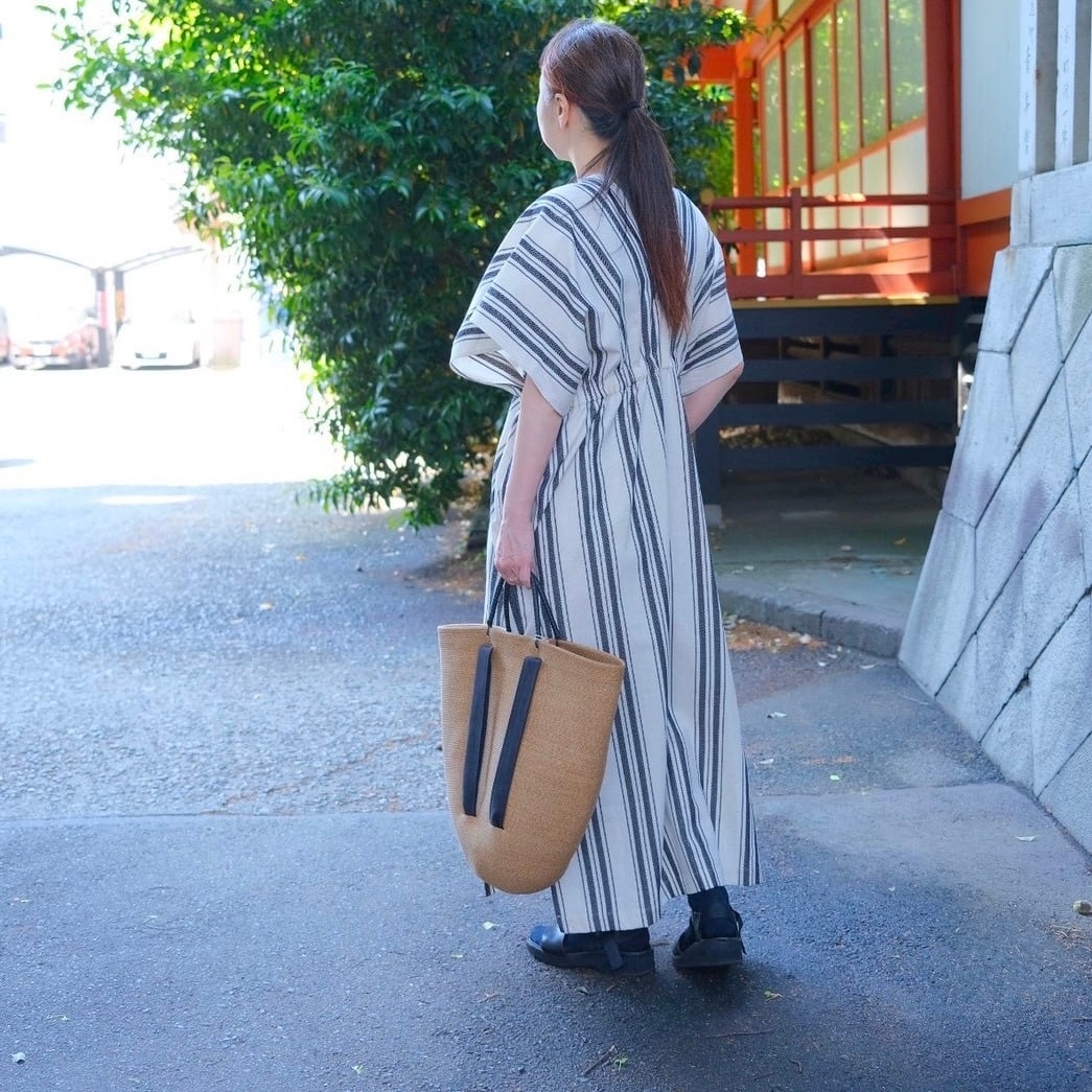 WONDER FULL LIFE(ワンダフルライフ) NEO KAFTAN DRESS native stripe