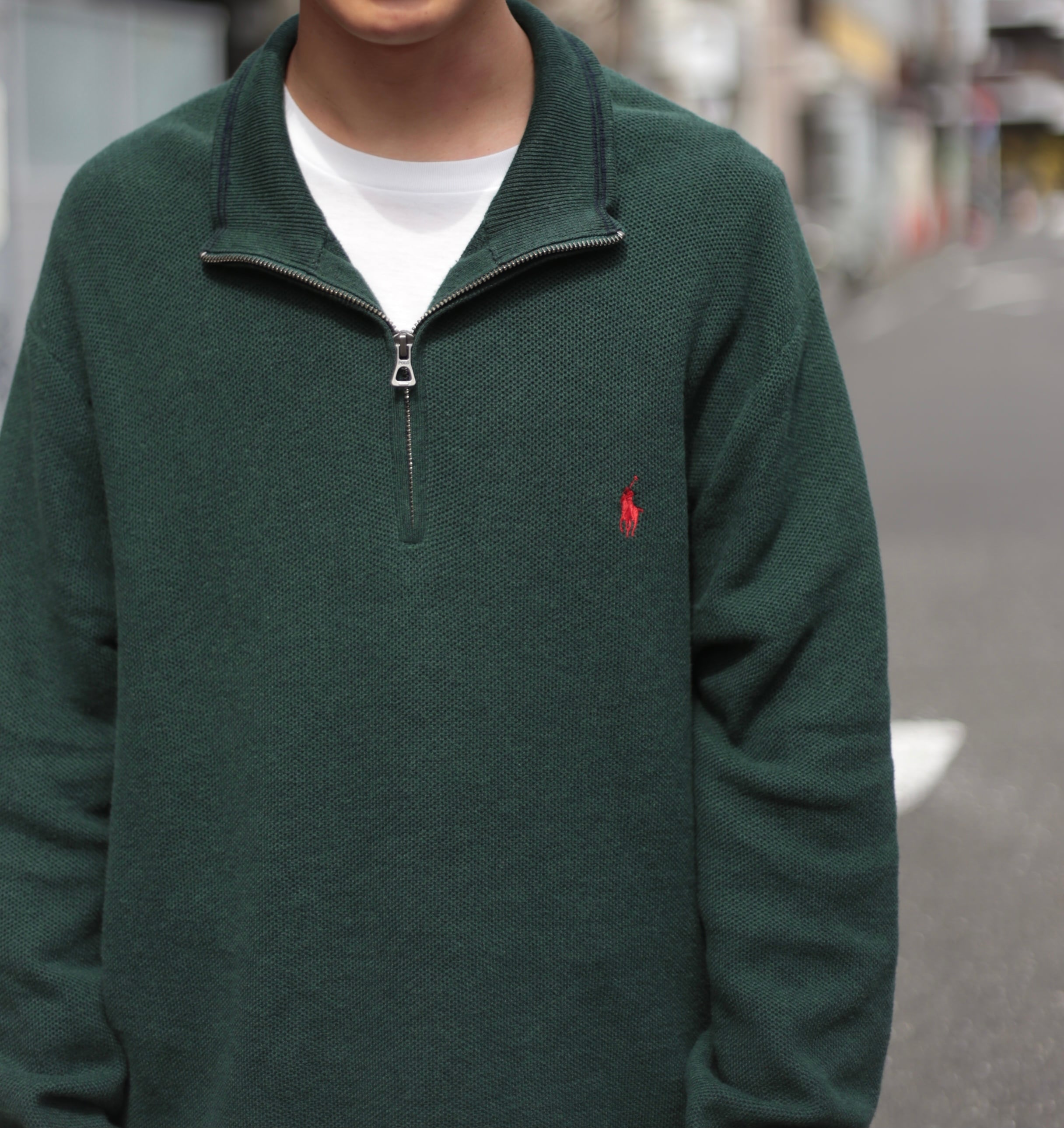 POLO RALPH LAUREN オーバーサイズ 鹿の子 ハーフジップ POLO RALPH LAUREN オーバーサイズ 鹿の子 ハーフジップ