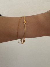 スリーハートスリムブレスレット