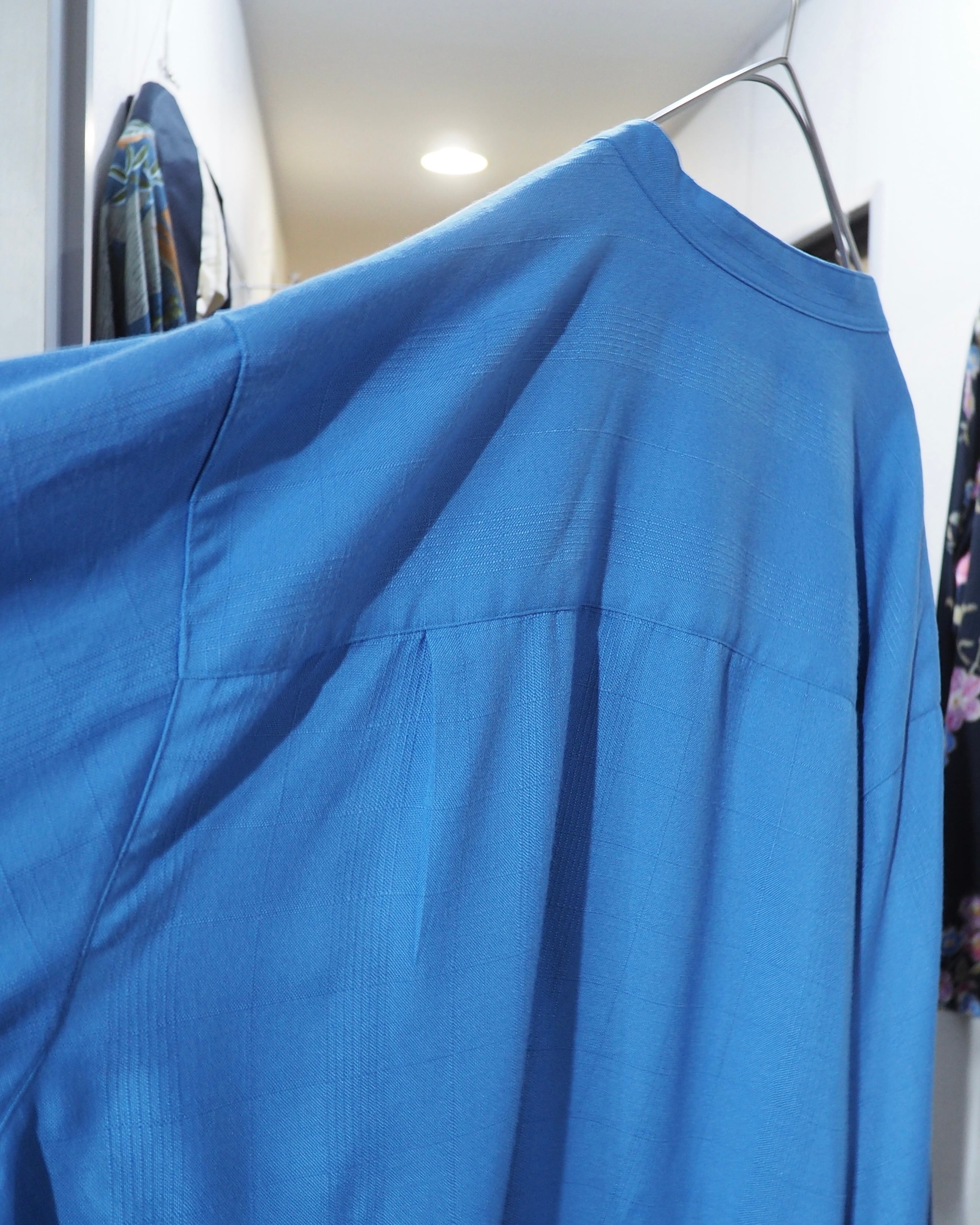 1990s " John Blair " Beautiful Light Blue color vintage Over silhouette No collar shirt