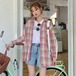 ✞ チェック柄シャツブラウストップス ロング スウィート ✞ゴスロリ SM ミリ 甘ロリ クラロリ 和ロリ エレガント 黒ロリ 姫ロリ 華ロリ BB-BB48139010835