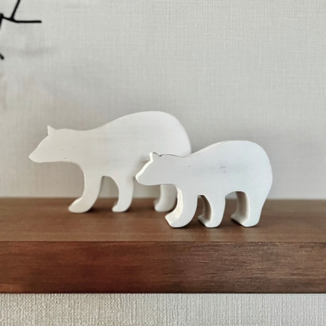 くまオブジェ ホワイト Lサイズ｜ホワイト クリスマス飾り ナチュラルインテリア ベア 置物 かわいい