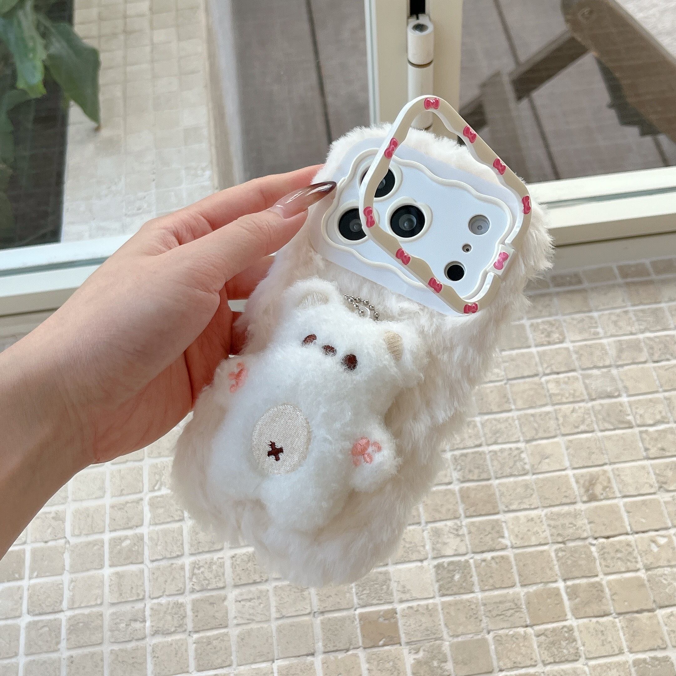 もこもこ かわいい ケース ぬいぐるみ 0 ふわふわ 1 2 3 iPhone iphone