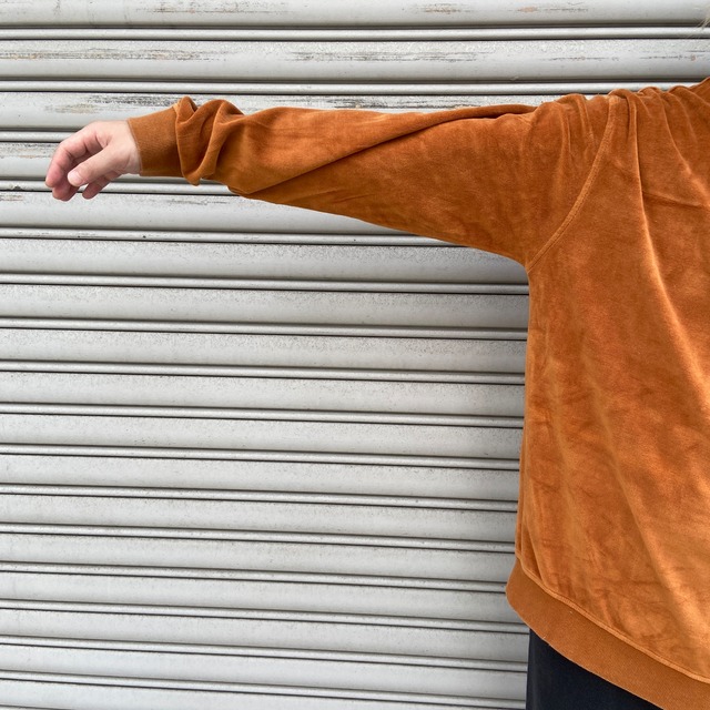 stussy ステューシー　ベロアジップモック　ベロアハーフジップ　茶系　 L