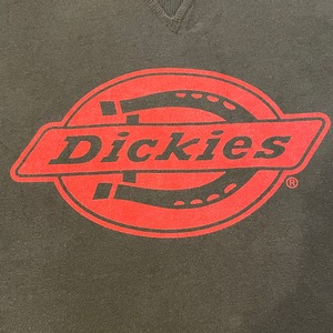 【Dickies】ロゴ プリント スウェット トレーナー アースカラー Lサイズ ディッキーズ us古着 アメリカ古着