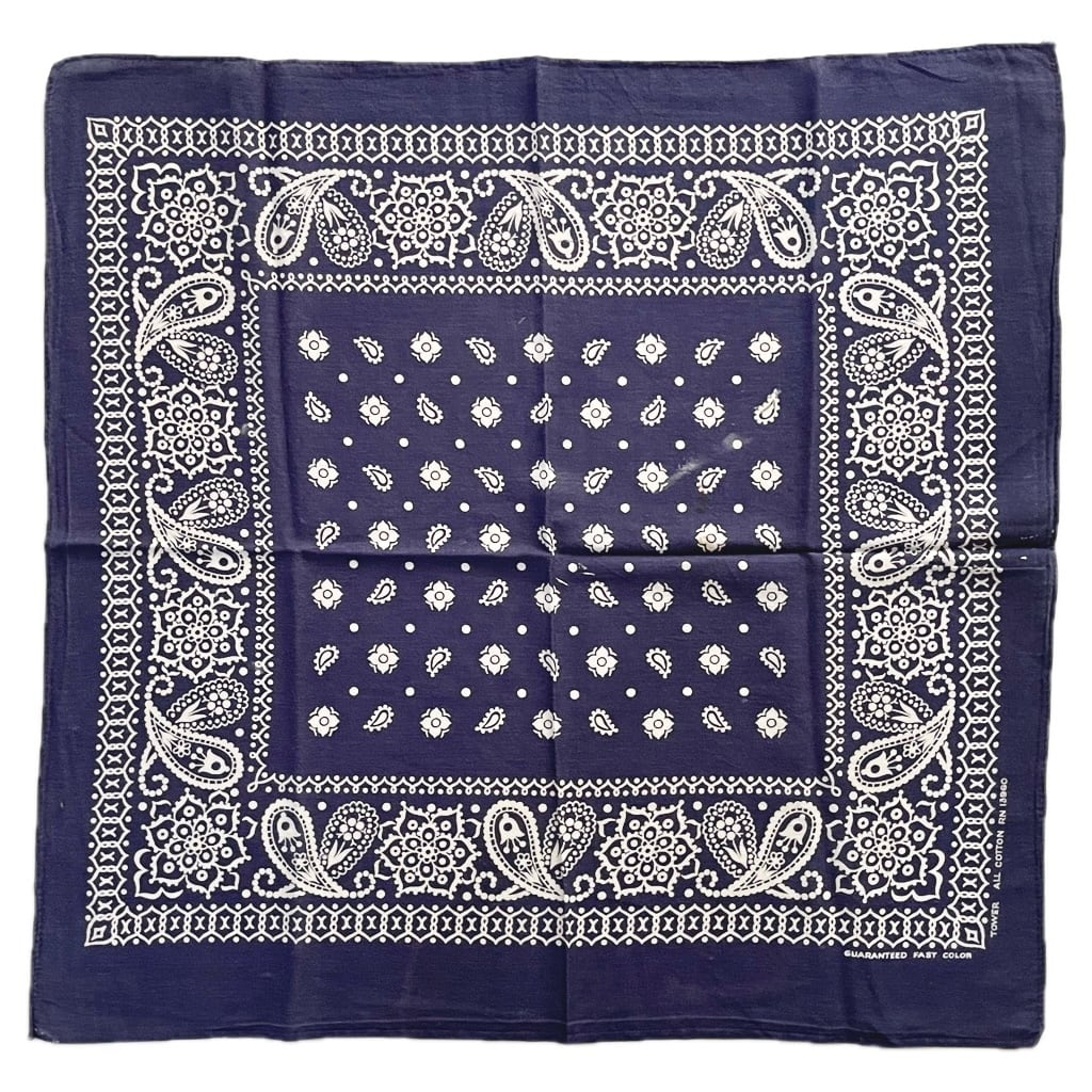 【Good!】1960s~ Tower RN13960 ヴィンテージ バンダナ ネイビー