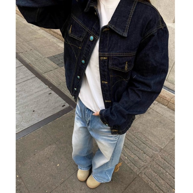 ボヘミアンボタンヴィンテージライクデニムジャケット 1col   R01934