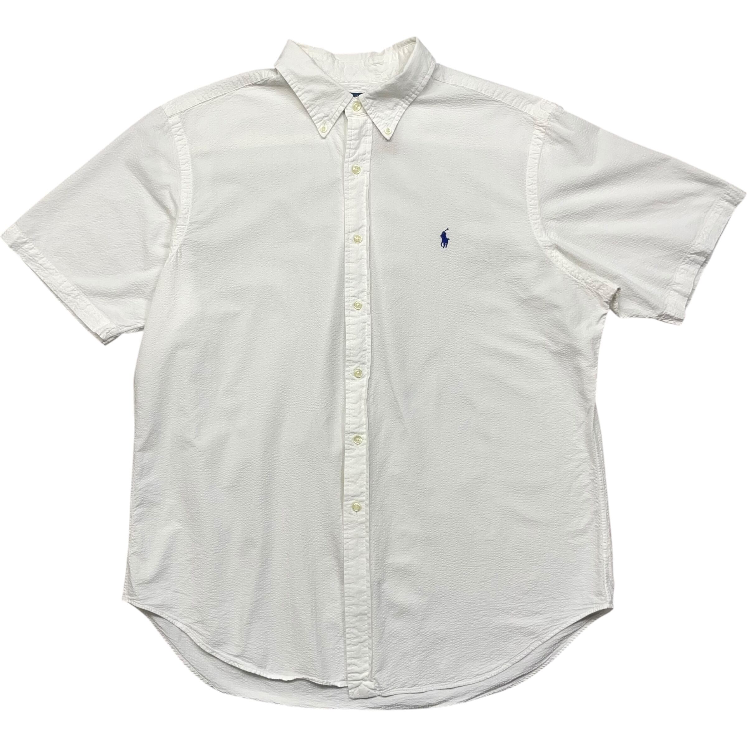 《XL》 Ralph Lauren ラルフローレン 半袖シャツ シアサッカー ポニー ワンポイント ホワイト no.8299
