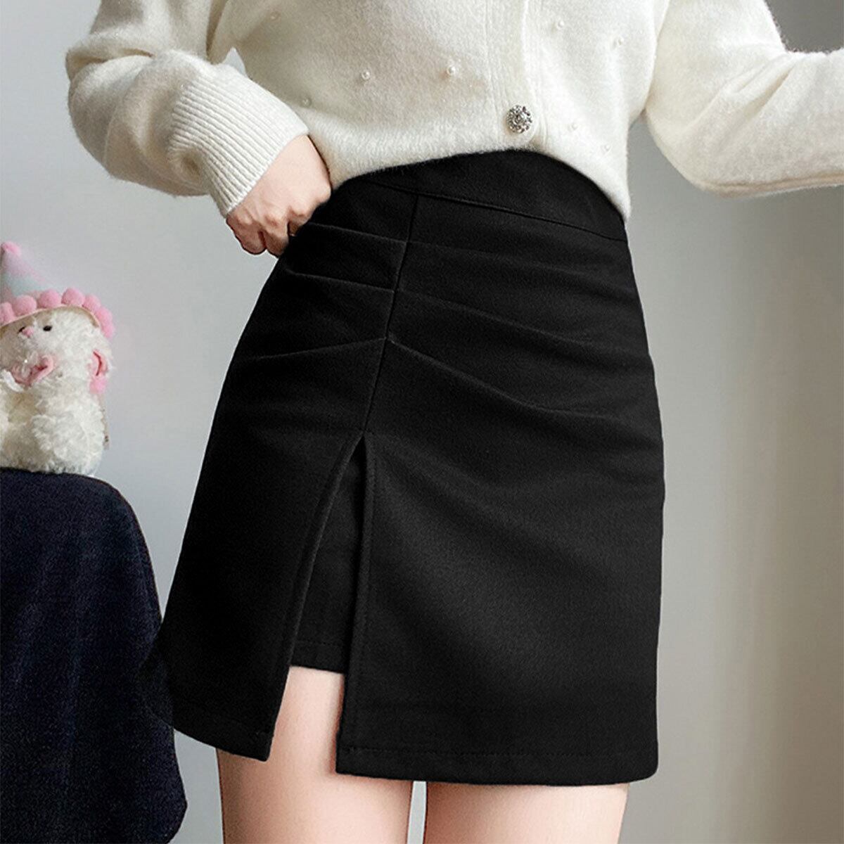 タイトスカート ミニ丈 インナーパンツ付き レディース 春秋冬 韓国 大人 きれいめ シンプル 通勤 ビジネス オフィス カジュアル ハイウエスト ミニスカート 美ライン 大人可愛い 大人女子