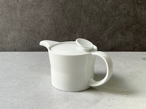 白山陶器　|　麻の糸　ミストホワイト　ポットS　（専用茶こし付）