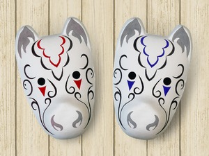 馬のお面 和風 無地～2色