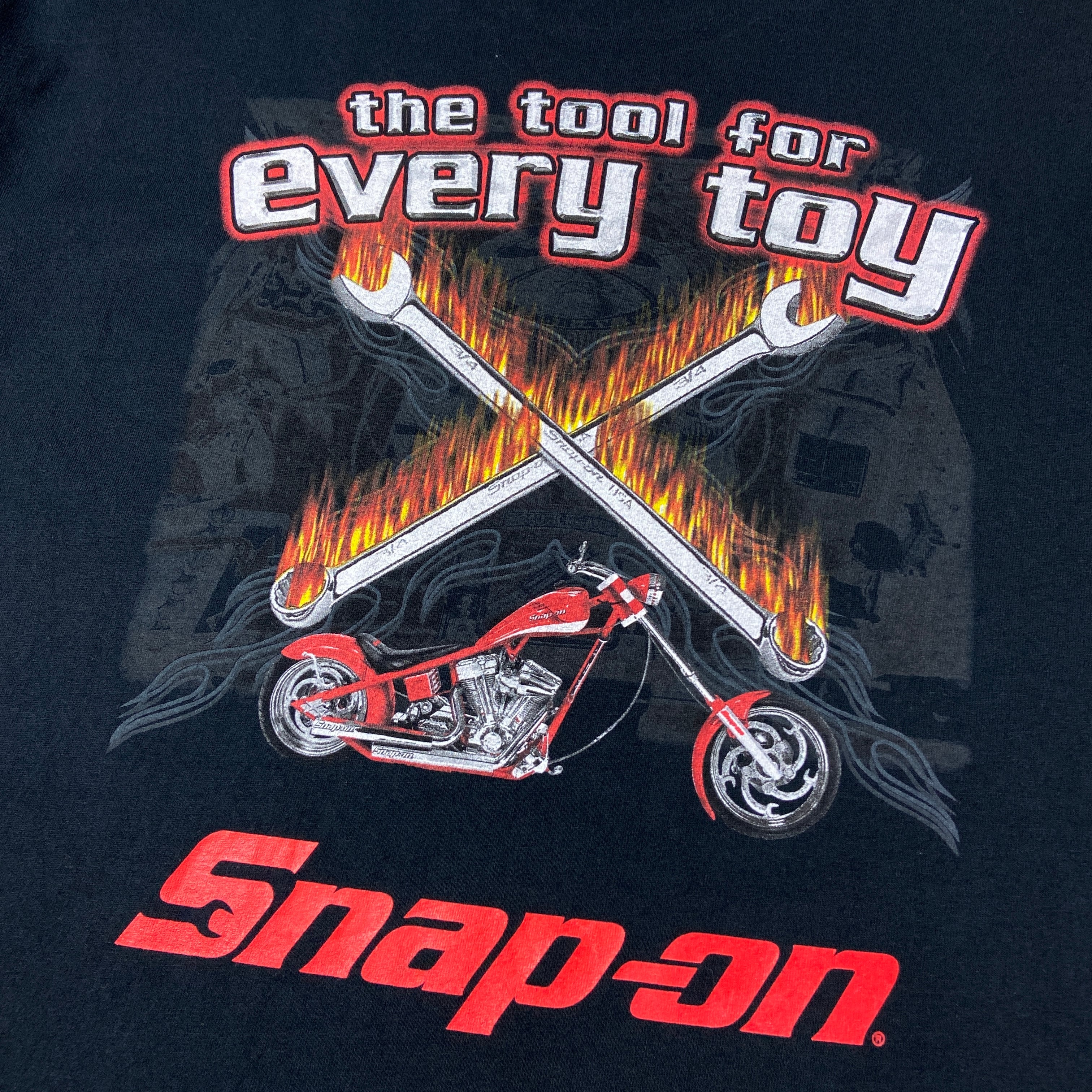 snap-on スナップオン 企業ロゴ バイク バックプリントTシャツ