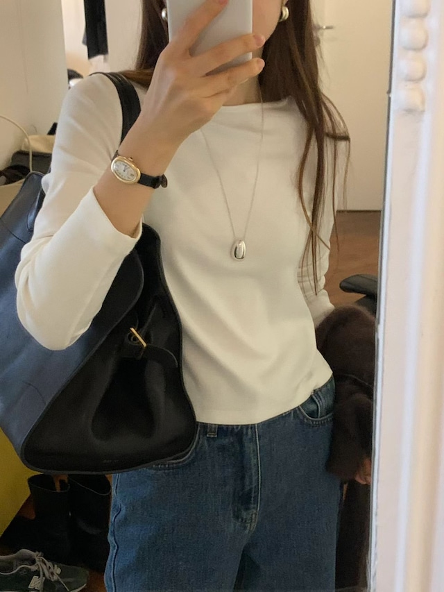 (即納) ounce / Clean long sleeve tee 3color