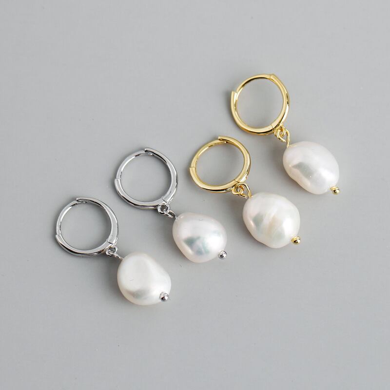 S925ピアス 淡水パール