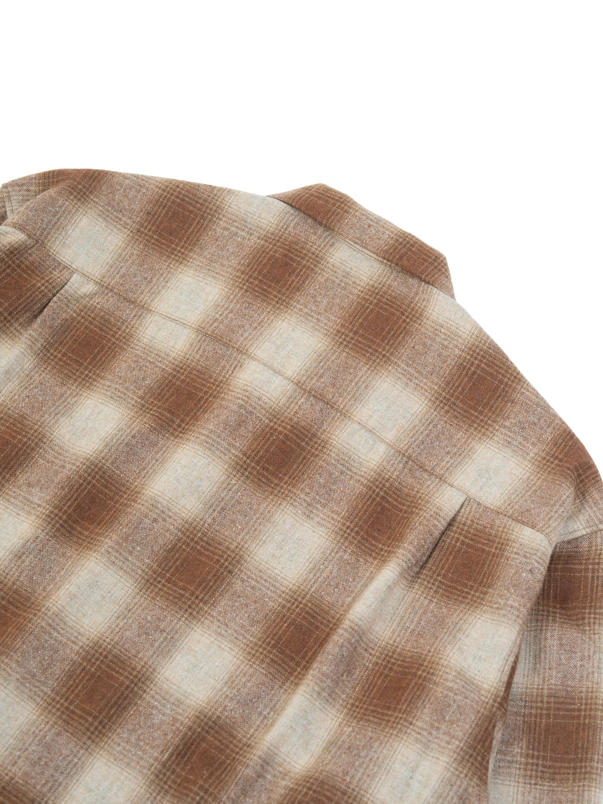 Ombre Check Shirt Jacket (beige×brown) | OVY