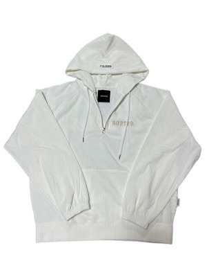 harf zip back logo hoodie / ホワイト　rou043