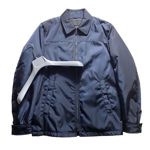 PRADA dark navy metallic nylon jacket
