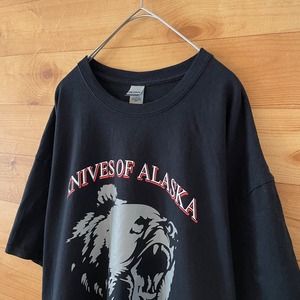 【GILDAN】アラスカ ナイフ専門店 アドバタイジング Tシャツ バックプリント XL ビッグサイズ US古着