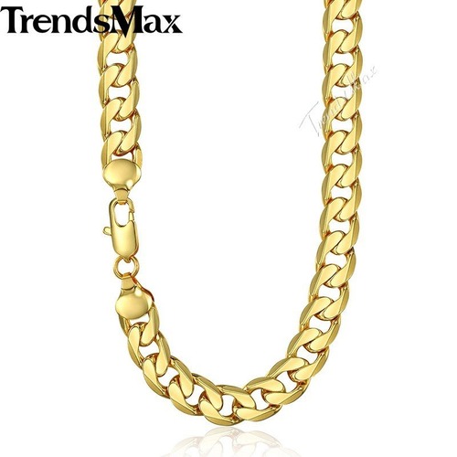 【送料無料】 メンズ ネックレス 12mm ゴールド チェーン キューバ リンク フィル 20000056