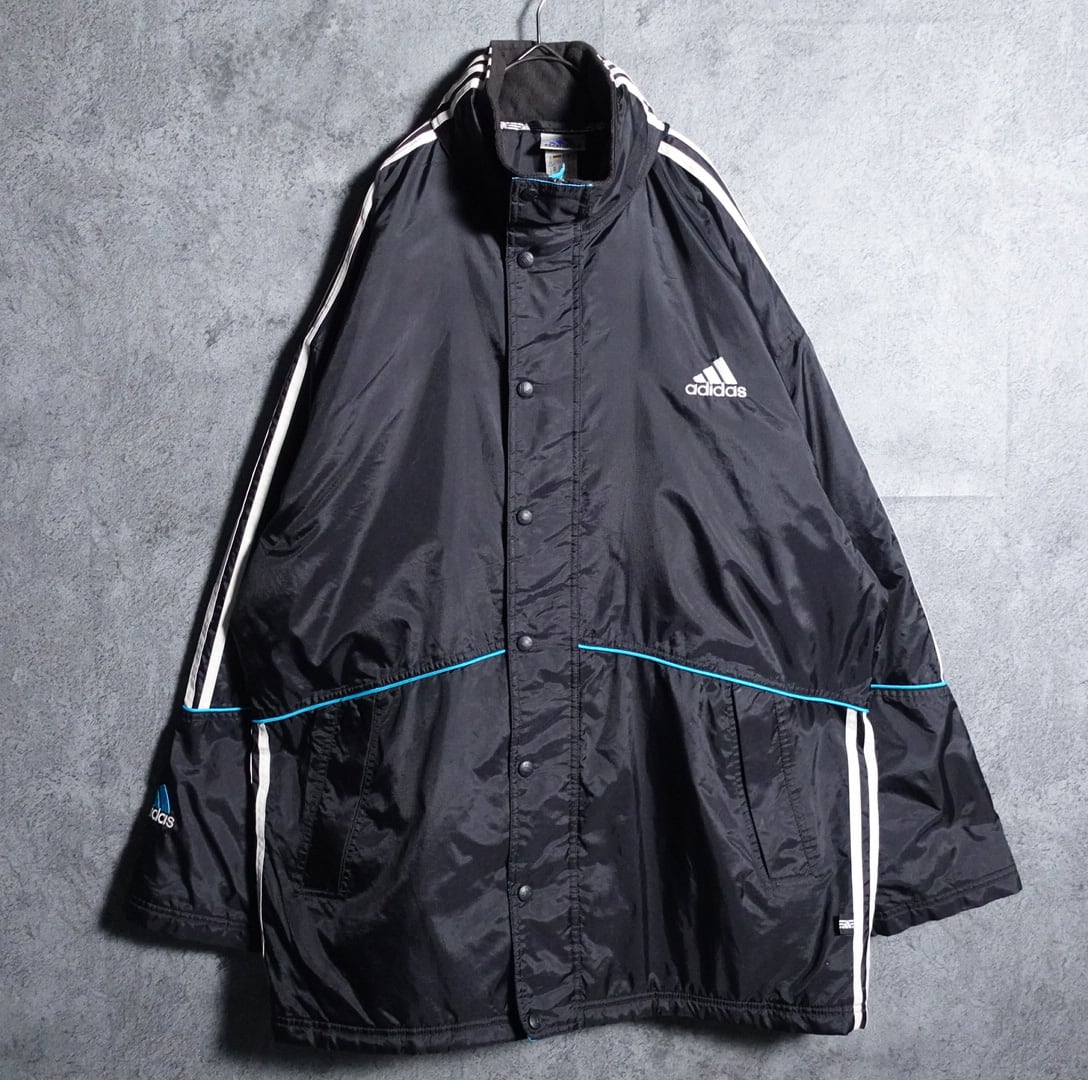 90s "adidas" black embroidered nylon jacket