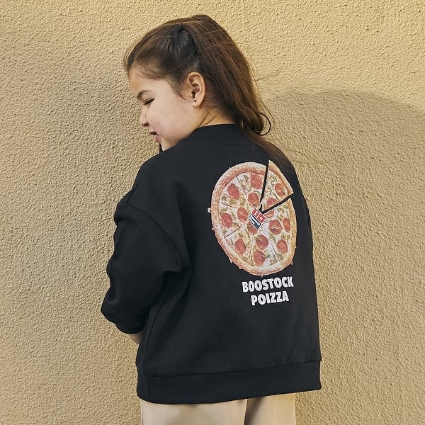 Boostock Poizza Sweatshirt【110-160cm】Black