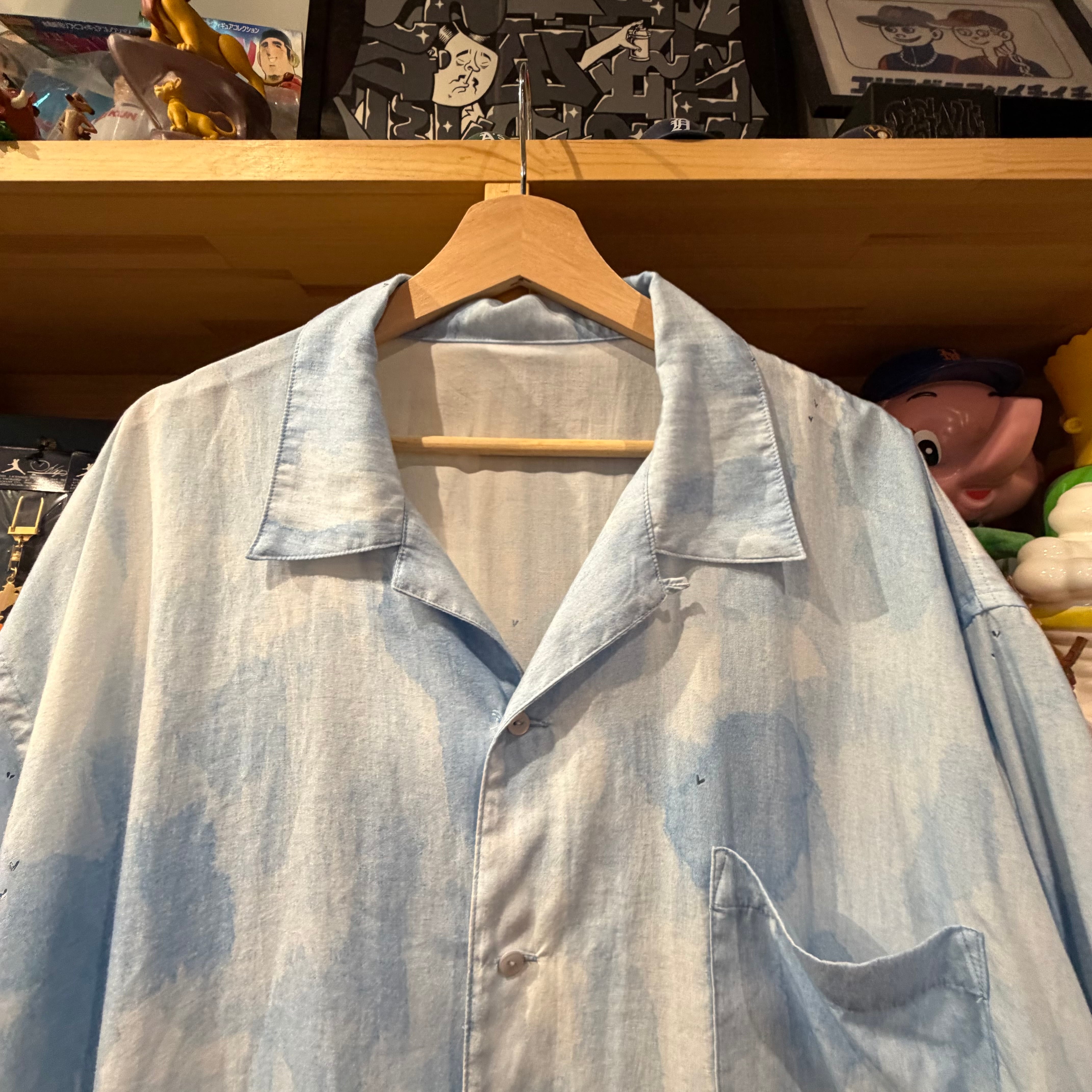 porter classic aloha shirt 水彩アロハ オーバーサイズ M size blue