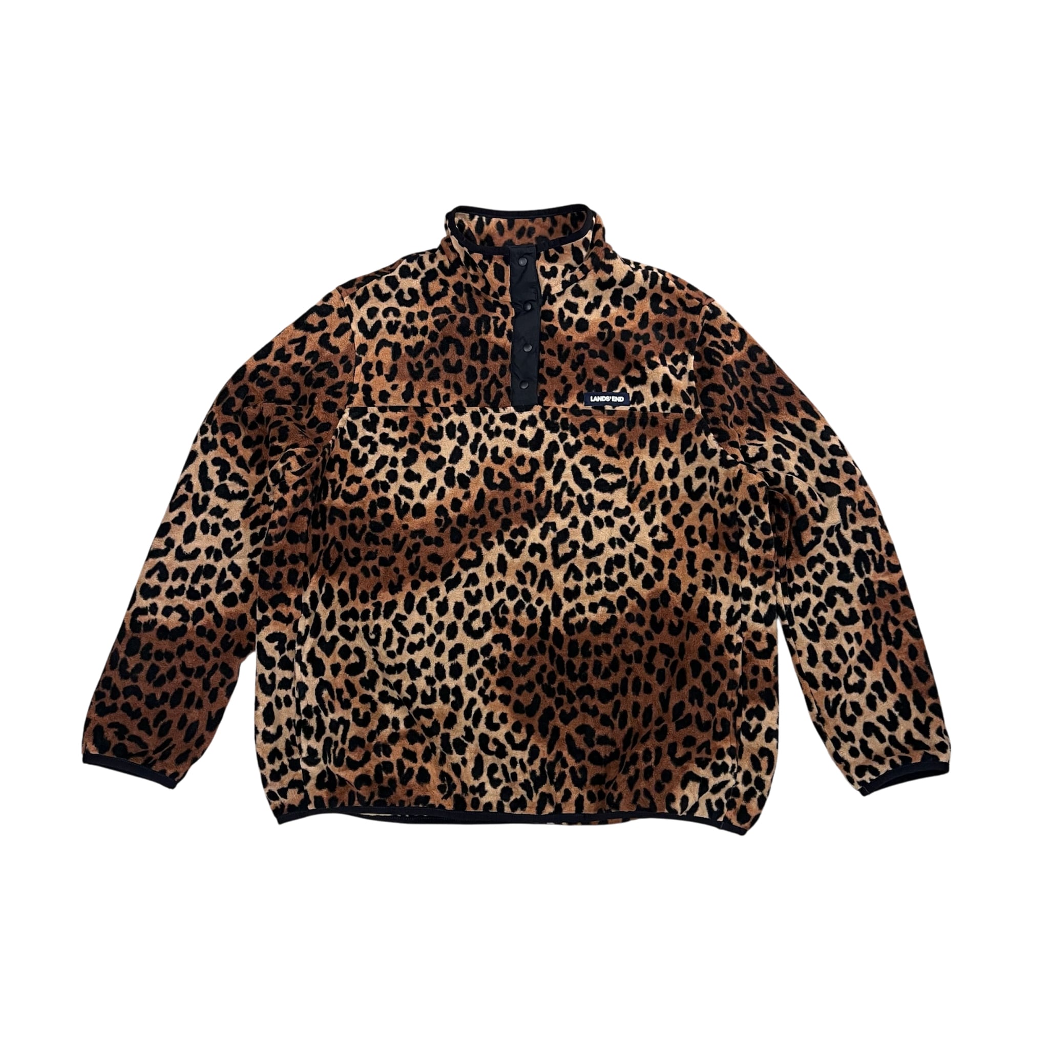 LANDS'END Leopard Fleece Pullover