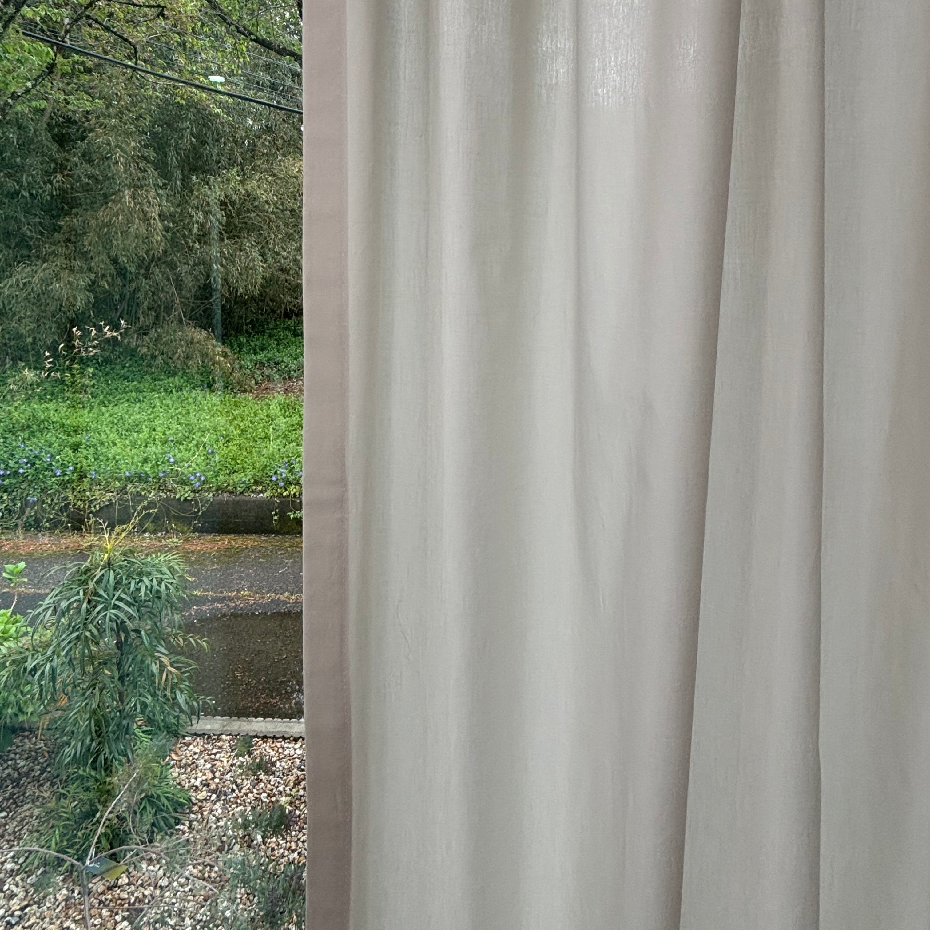 コットン100％／Like a blouse… ／ドレープカーテン／1.5倍ヒダ