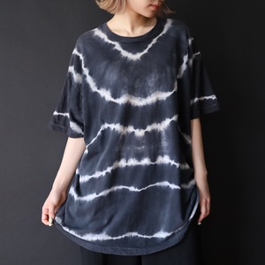 90s' over silhouette tie-dye print design cut & sewn