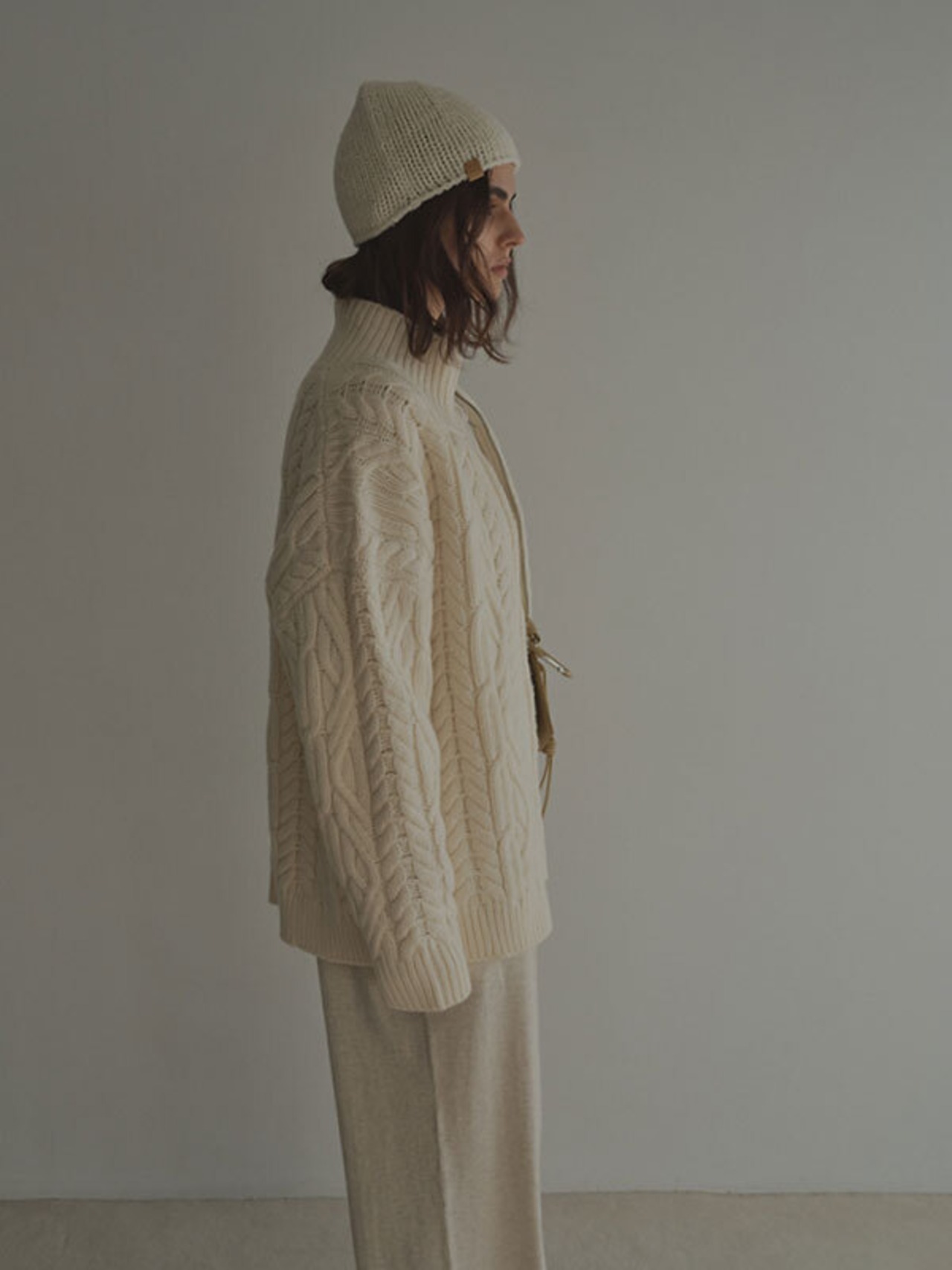 ETRE TOKYO ダブルジップケーブルニットカーディガン 2色展開