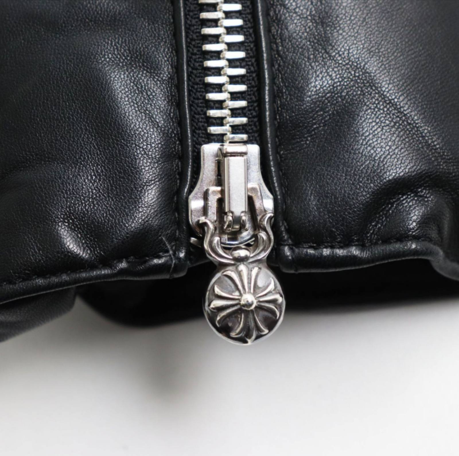 CHROME HEARTS クロムハーツ ラムレザー ダガージップ ダブル