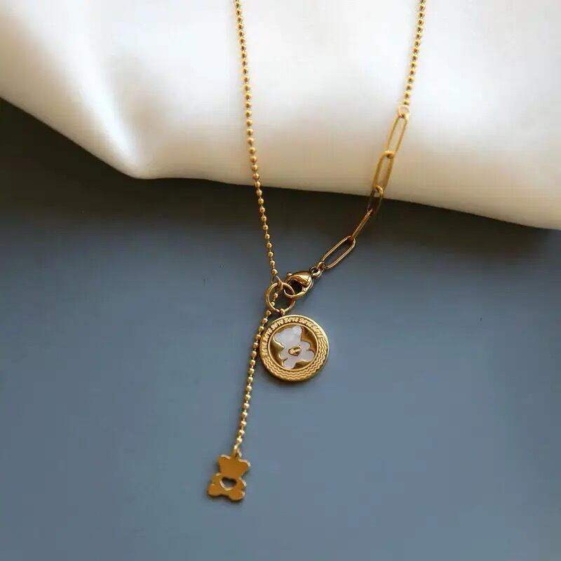 金アレ対応 クマさんモチーフネックレス(0412)