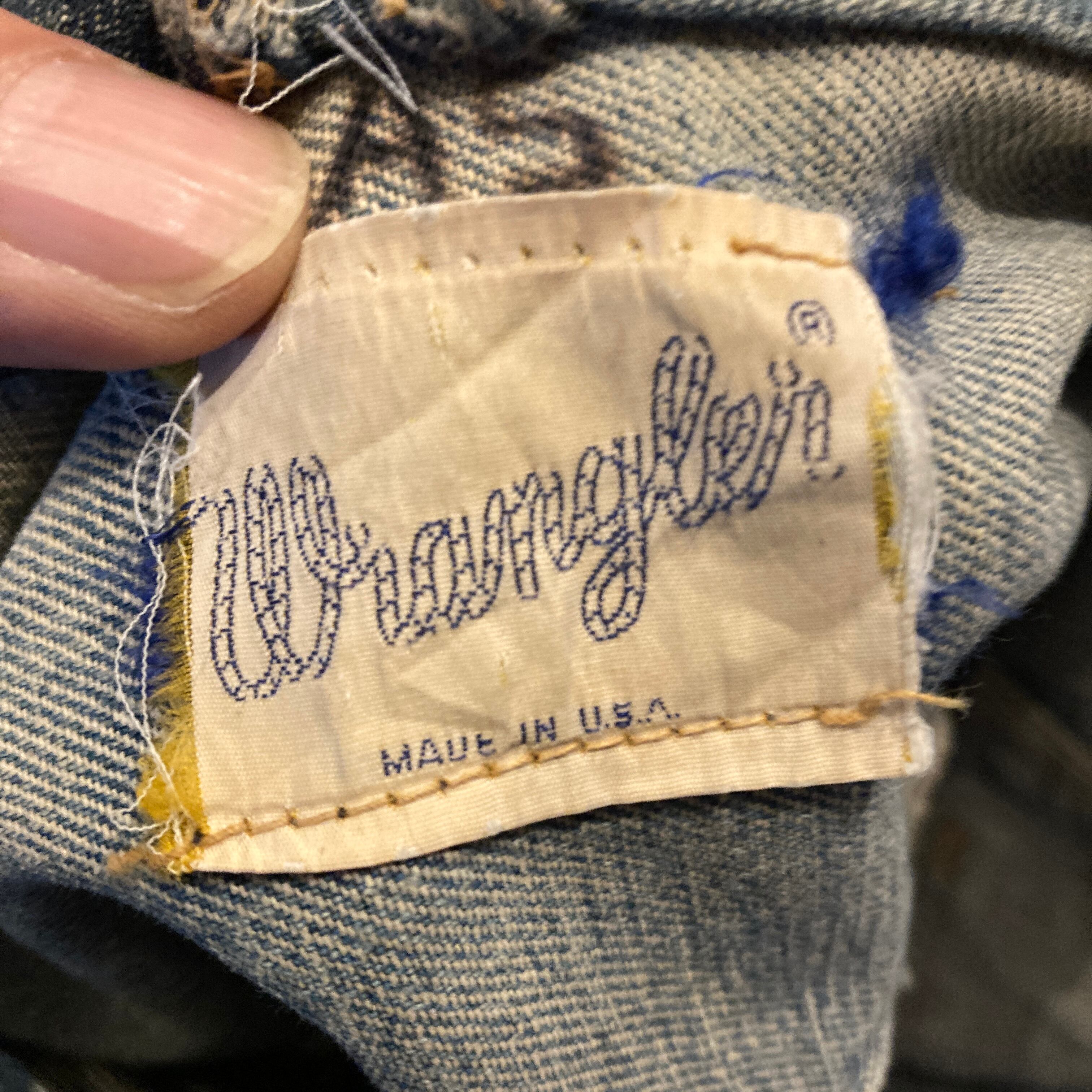 F564】60s Wrangler 124MJ Left Hand Twill Beaded Denim Jacket Made