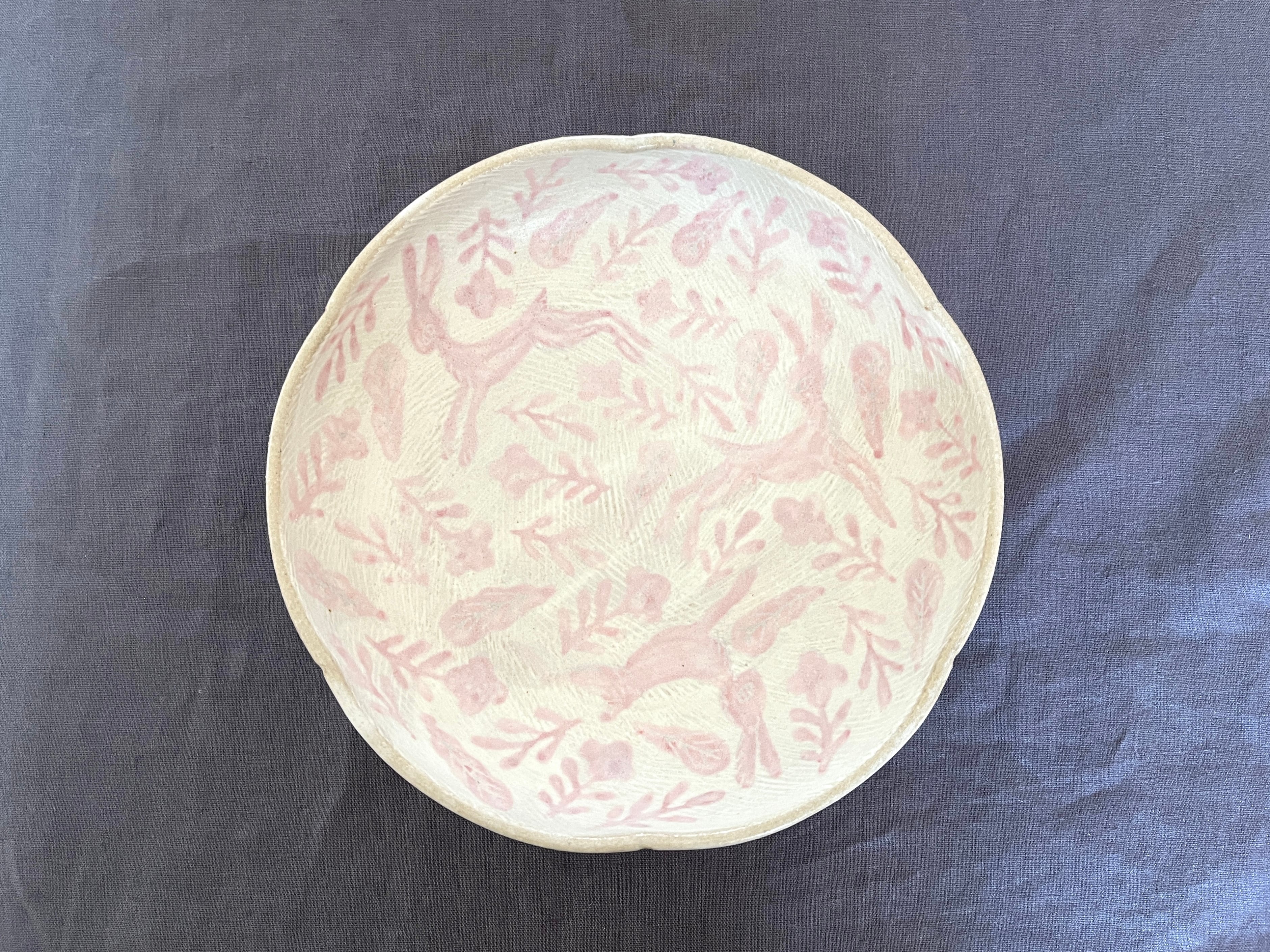 「野あそび 輪花鉢 ピンク」