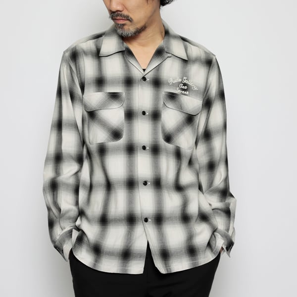 OMBRE CHECK OPEN COLLAR SHIRTS (WHITE) / RUDE GALLERY | Cross Road ...