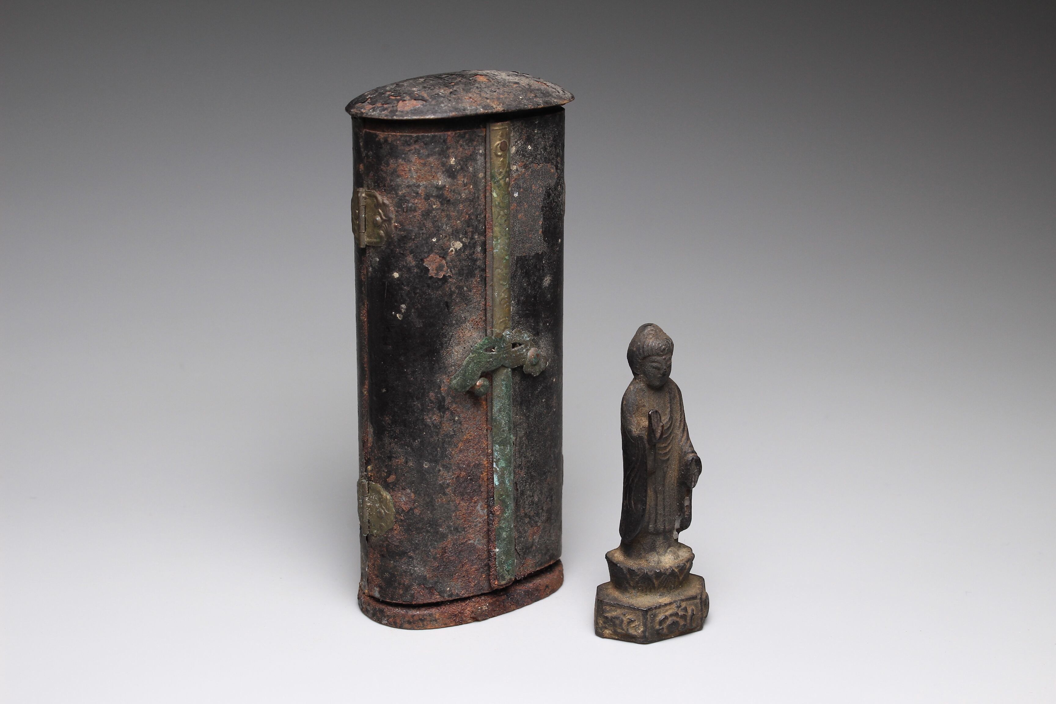 古佛像，時代物，在銘，古銅製 書き込ん 