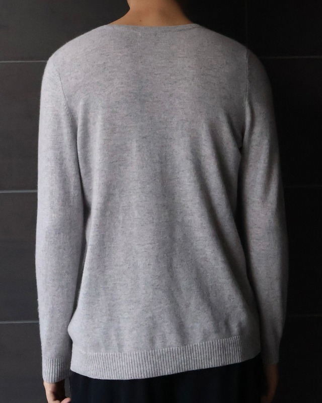 light grey v-neck knit