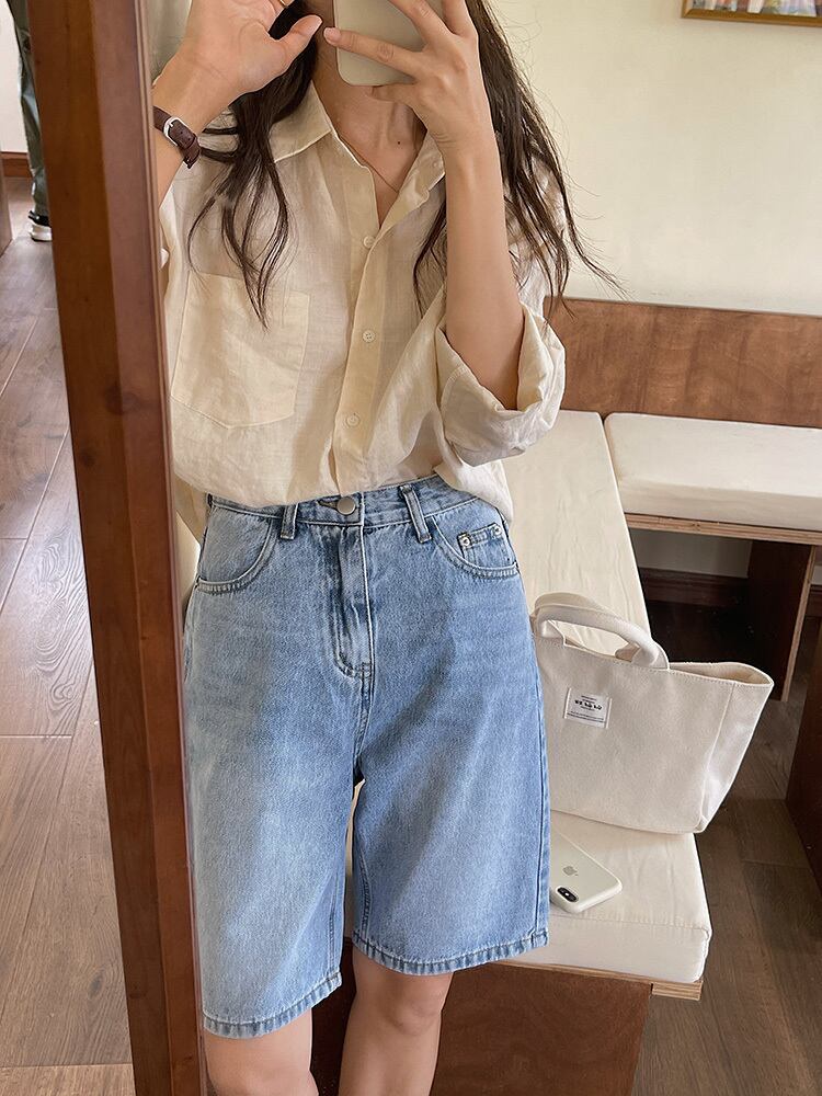 カラーショーツ サマーハイウェストウェストカジュアルスリムソリッド パンツ レッド 夏物 ブルマー ソリッドカラー ビッグFスモールZ韓国28273323820