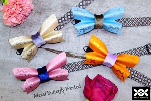 Metal Butterfly "Frosted" ~Mandarin Orange~