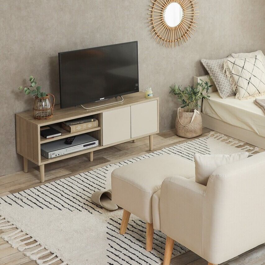 110cm】 バイカラー テレビボード （ナチュラル/ホワイト）TVボード 