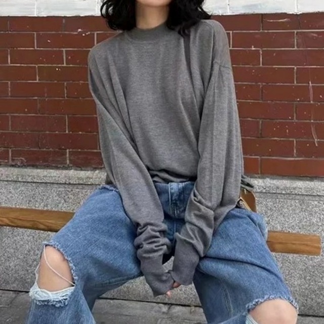 Bottle Neck Loose Knit 01477