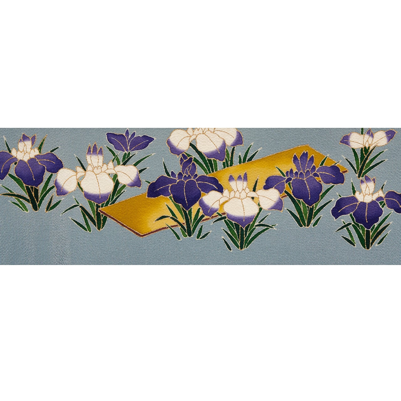 久呂田明功 菖蒲の図 東京友禅名古屋帯【中古】 | かわの屋