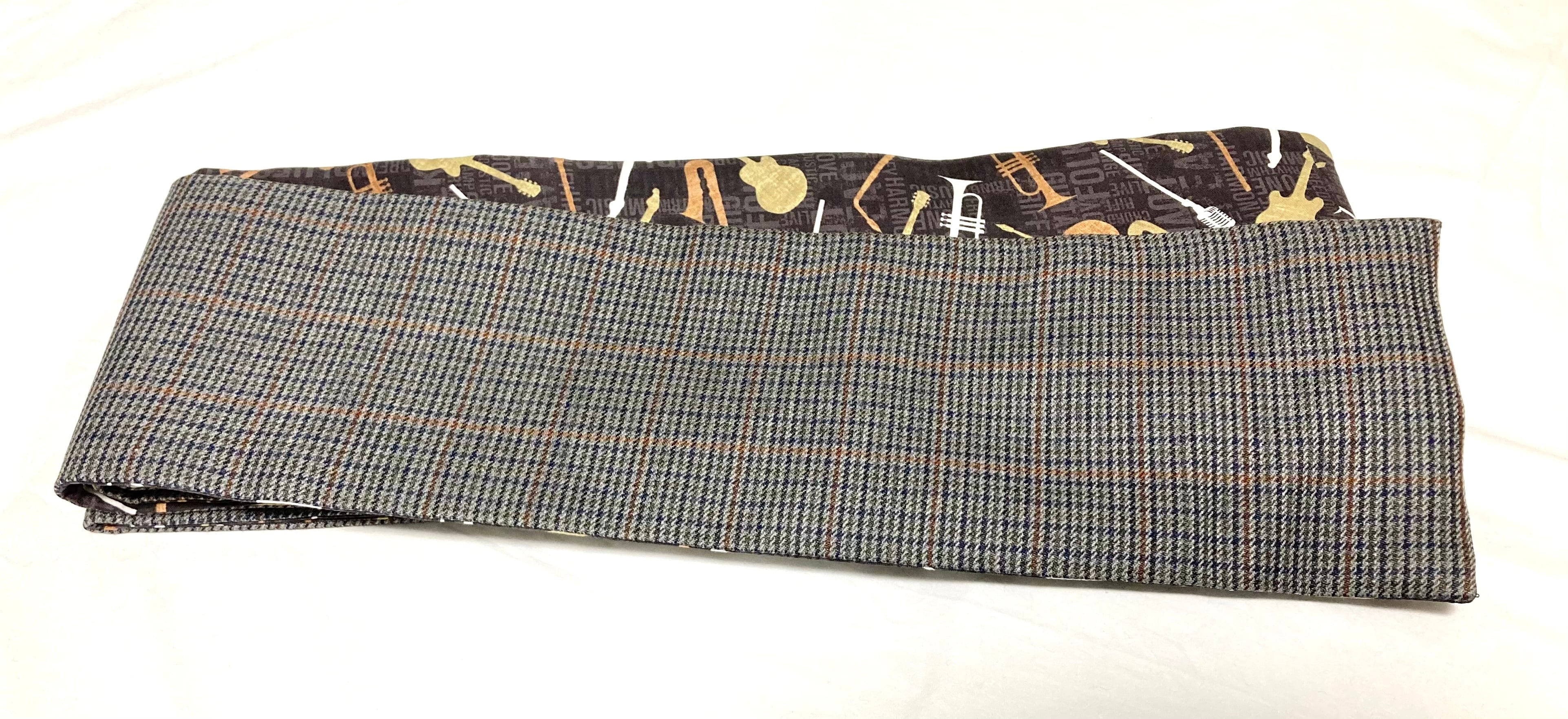 USAコットン＆ウール100% 渋いJAZZ柄 半幅帯長尺 | お羊屋