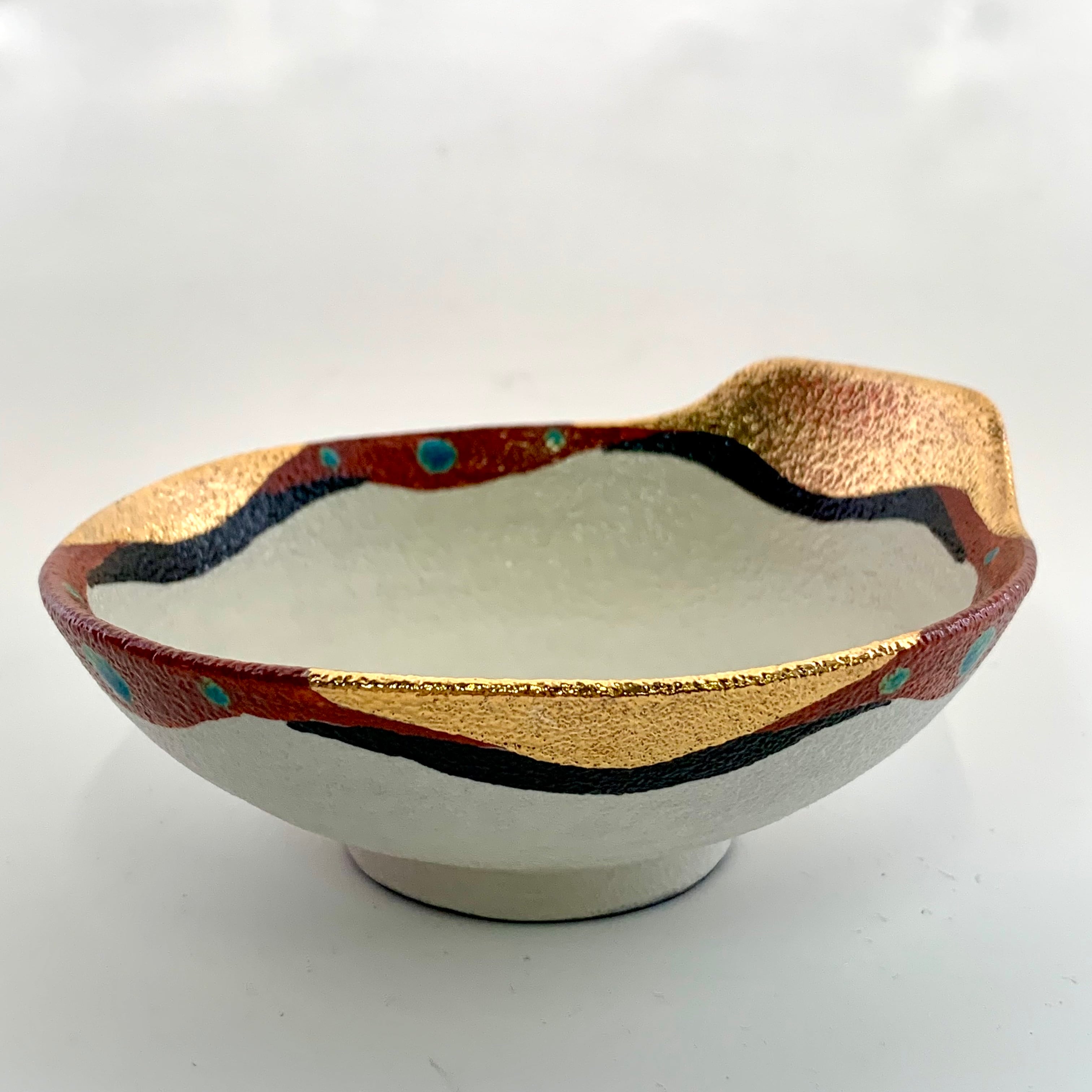 金彩色絵小鉢 直径13cm (230207-5) | 陶芸家 熊本栄司 ONLINE SHOP