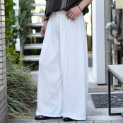 rayon blend seersucker wide easy pants white